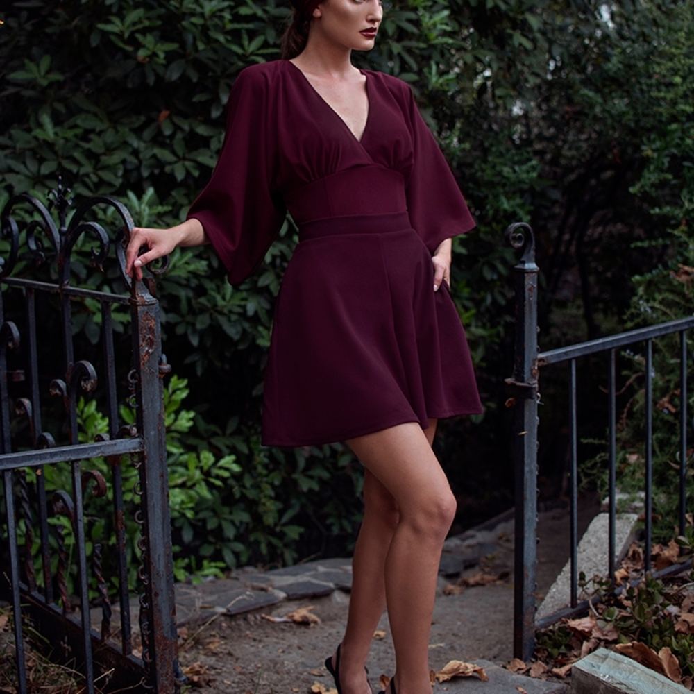 Elegant Burgundy Dress